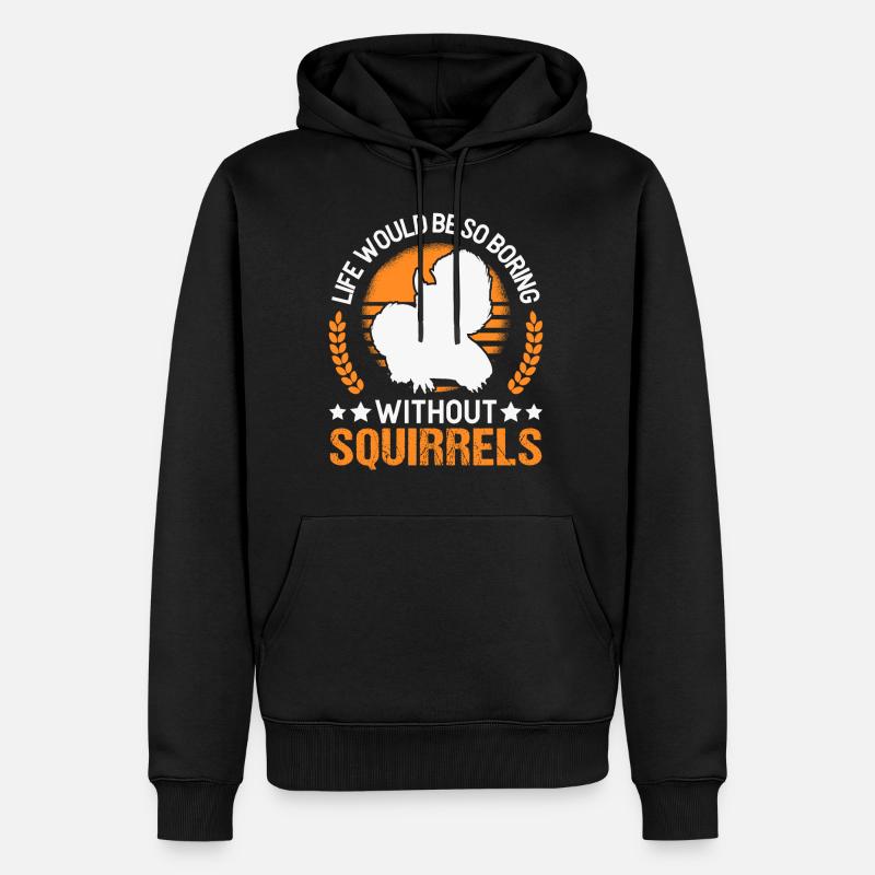 Eichhörnchen Geschenk Squirrel Grauhörnchen - Männer Premium Bio Hoodie - Schwarz