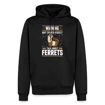 May spontaneously talk about Ferrets Frettchen - Männer Premium Bio Hoodie - Schwarz - Vorne - Nico (187cm)