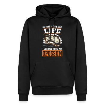 Opossum Geschenk Possum Beutelratte - Männer Premium Bio Hoodie - Schwarz - Vorne - Nico (187cm)