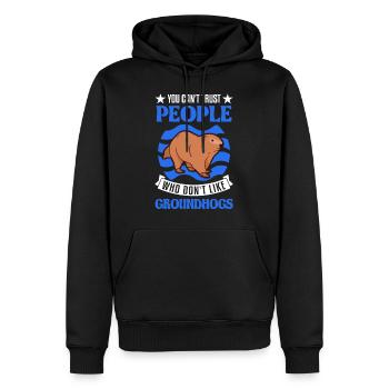 Murmeltier Groundhog Marmot Waldmurmeltier - Männer Premium Bio Hoodie - Schwarz - Vorne - Nico (187cm)