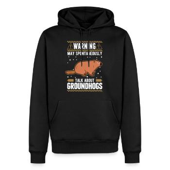 Murmeltier Geschenk Groundhog Day Woodchuck - Männer Premium Bio Hoodie - Schwarz - Vorne - Nico (187cm)