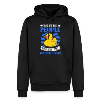 Canard en caoutchouc Cadeau Canard Grinçant Canard Bain Canard - Sweat à capuche Premium bio Homme - noir - Devant - Nico (187cm)