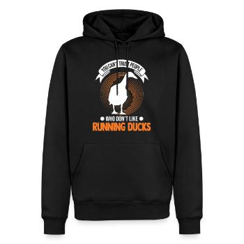 Indian Running Gift Running Duck - Sweat à capuche Premium bio Homme - noir - Devant - Nico (187cm)