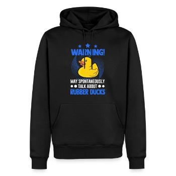 Peut parler spontanément de Rubber Ducks - Sweat à capuche Premium bio Homme - noir - Devant - Nico (187cm)