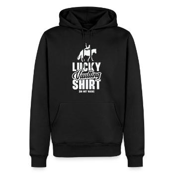 Pferdesport Voltigieren Funny Lucky Riding Reiten - Männer Premium Bio Hoodie - Schwarz - Vorne - Nico (187cm)
