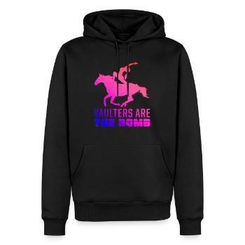 Pferdesport Voltigieren Bombenvoltigierer Reiten - Männer Premium Bio Hoodie - Schwarz - Vorne - Nico (187cm)