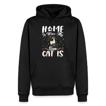 Siamkatze Zuhause Siamesische Katze Siam Cat - Männer Premium Bio Hoodie - Schwarz - Vorne - Nico (187cm)