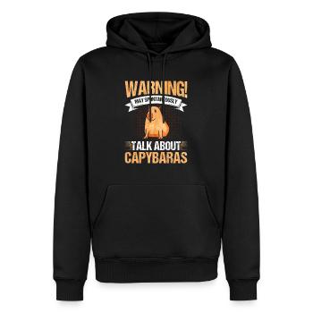 May spontaneously talk about Capybaras - Männer Premium Bio Hoodie - Schwarz - Vorne - Nico (187cm)