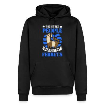 Ferret Lover Ferret Cadeau - Sweat à capuche Premium bio Homme - noir - Devant - Nico (187cm)