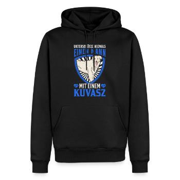 Kuvasz Mann Ungarischer Kuvasz - Männer Premium Bio Hoodie - Schwarz - Vorne - Nico (187cm)