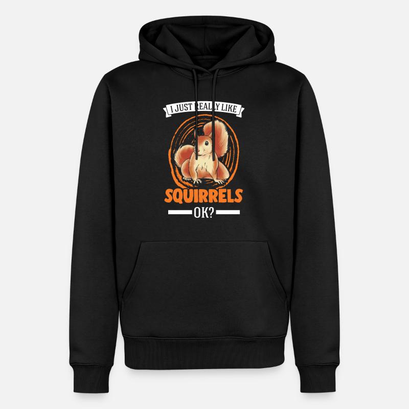 J’aime vraiment Squirrels Squirrel - Sweat à capuche Premium bio Homme - noir