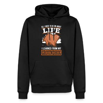 Murmeltier Groundhog Day Marmot Woodchuck - Männer Premium Bio Hoodie - Schwarz - Vorne - Nico (187cm)