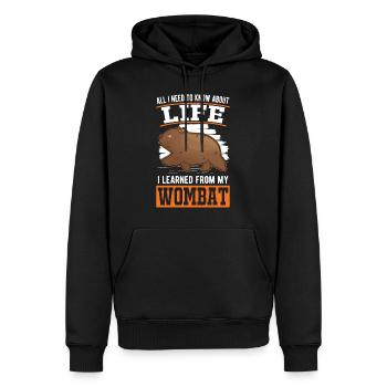 Australischer Wombat - Männer Premium Bio Hoodie - Schwarz - Vorne - Nico (187cm)