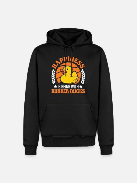 Happiness is being with Rubber Ducks Gummiente - Herre Premium økologisk hoodie - sort