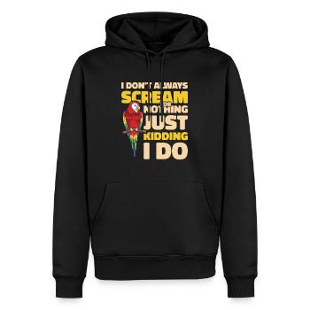 Ara Papagei Vogel Ara-Liebhaber Tropisches Zootier - Männer Premium Bio Hoodie - Schwarz - Vorne - Nico (187cm)