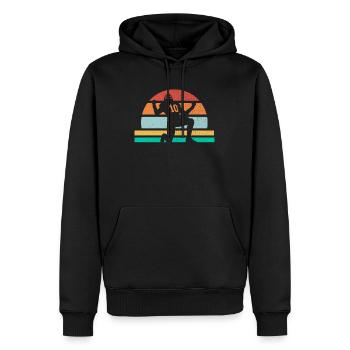 Retro Vintage American Football Sport - Männer Premium Bio Hoodie - Schwarz - Vorne - Nico (187cm)