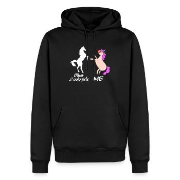 Zoologe Mythisches Einhorn Zootiere Zoologie - Männer Premium Bio Hoodie - Schwarz - Vorne - Nico (187cm)