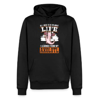 Axolotl Cadeau Queue Lurch - Sweat à capuche Premium bio Homme - noir - Devant - Nico (187cm)