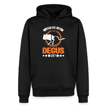 J’aime vraiment Degus, ok - Sweat à capuche Premium bio Homme - noir - Devant - Nico (187cm)