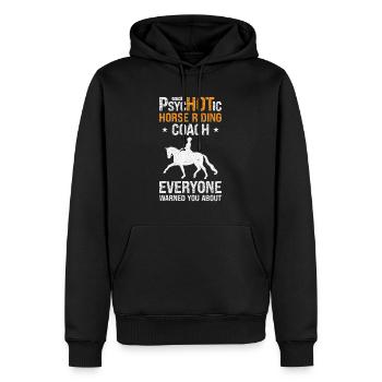Instructeur d’équitation Drôle psychotique - Sweat à capuche Premium bio Homme - noir - Devant - Nico (187cm)