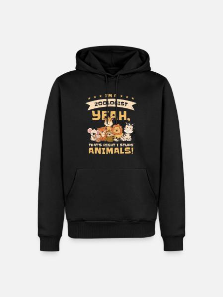 Zoologe Wildtiere Natur Studieren Zootiere - Männer Premium Bio Hoodie - Schwarz