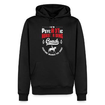 Instructeur d’équitation Drôle psychotique - Sweat à capuche Premium bio Homme - noir - Devant - Nico (187cm)