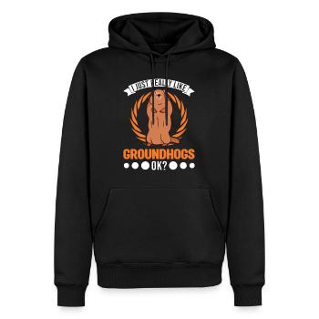 J’aime vraiment Groundhogs ok Marmot - Sweat à capuche Premium bio Homme - noir - Devant - Nico (187cm)