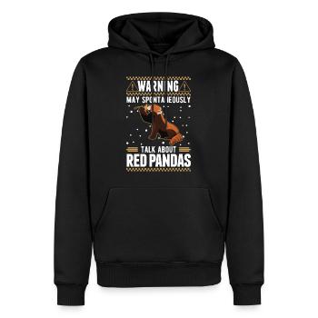 Peut parler spontanément des pandas roux - Sweat à capuche Premium bio Homme - noir - Devant - Nico (187cm)