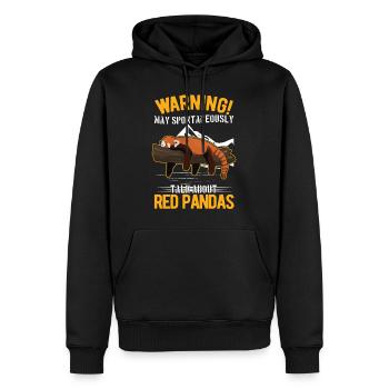 Peut parler spontanément des pandas roux - Sweat à capuche Premium bio Homme - noir - Devant - Nico (187cm)