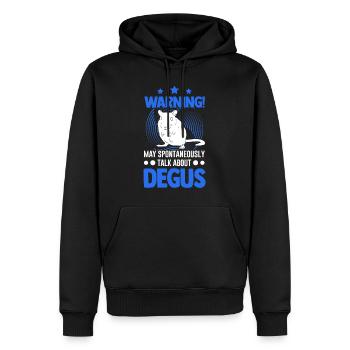 Avertissement Peut parler spontanément de Degus - Sweat à capuche Premium bio Homme - noir - Devant - Nico (187cm)