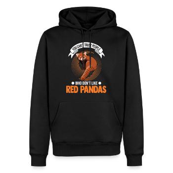 Panda Rouge Cadeau Chat Ours - Sweat à capuche Premium bio Homme - noir - Devant - Nico (187cm)