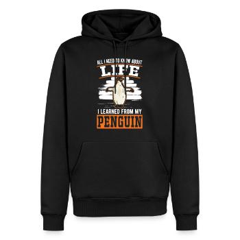 Pingouin Cadeau Pingouin - Sweat à capuche Premium bio Homme - noir - Devant - Nico (187cm)