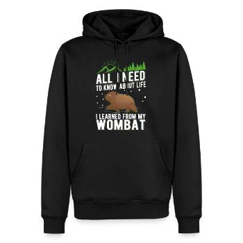 Australischer Wombat - Männer Premium Bio Hoodie - Schwarz - Vorne - Nico (187cm)