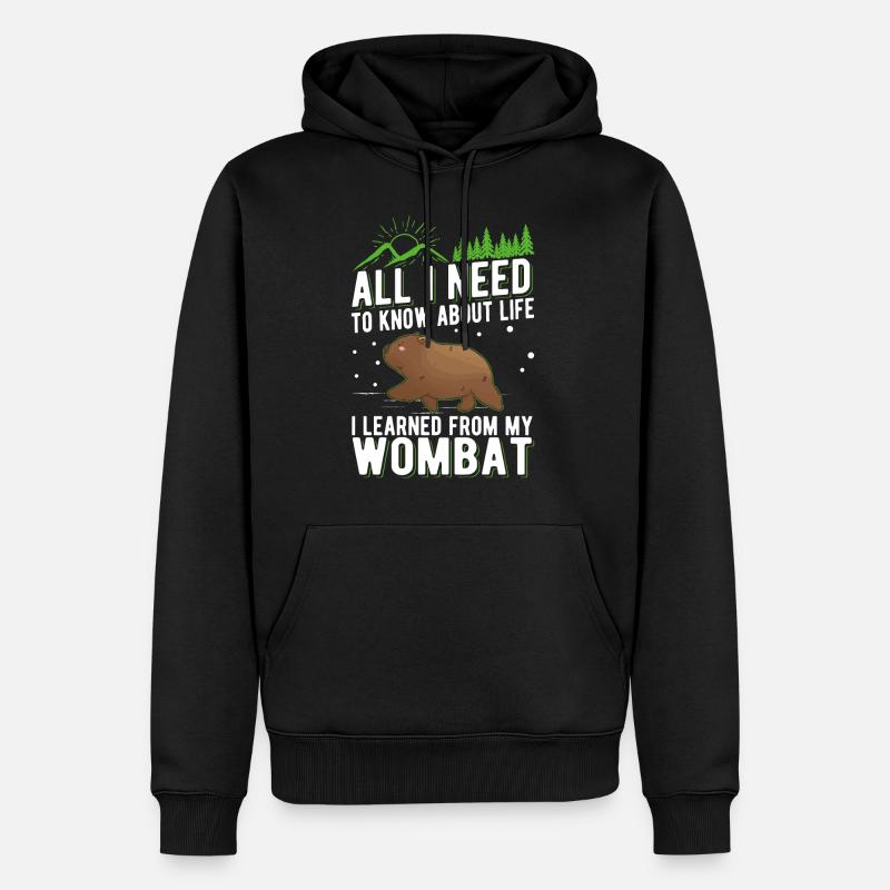 Australischer Wombat - Männer Premium Bio Hoodie - Schwarz
