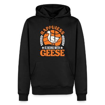Geese Luck Goose lovers Goose breeders - Men’s Premium Organic Hoodie - black - Front - Nico (187cm)