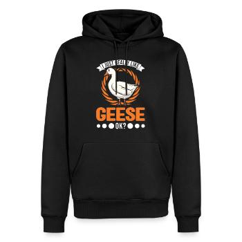 I just really like Geese Gänsezüchter Gänse - Männer Premium Bio Hoodie - Schwarz - Vorne - Nico (187cm)