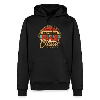 Retro 80 Jahre Oktober 1942 Geburtstag Vintage - Männer Premium Bio Hoodie - Schwarz - Vorne - Nico (187cm)