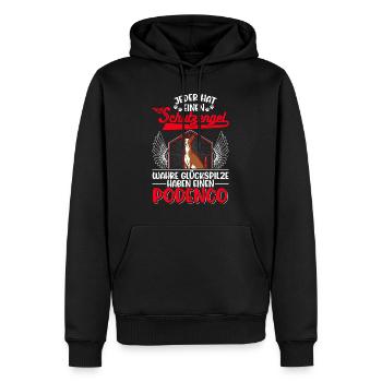 Podenco Schutzengel Spanischer Windhund Podenco - Männer Premium Bio Hoodie - Schwarz - Vorne - Nico (187cm)