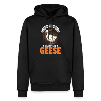Oies Cadeau oie Amateurs Éleveurs d’oies Éleveurs d’oies - Sweat à capuche Premium bio Homme - noir - Devant - Nico (187cm)