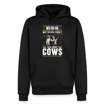 Peut parler spontanément de Vaches Vaches D’élevage Vaches - Sweat à capuche Premium bio Homme - noir - Devant - Nico (187cm)