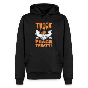 Halloween Trick Peace Treaty Pacifist Election - Men’s Premium Organic Hoodie - black - Front - Nico (187cm)