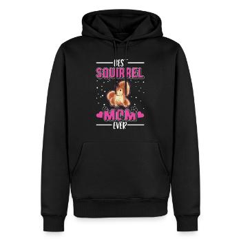 Best Squirrel Mom Ever Eichhörnchen Mama - Men’s Premium Organic Hoodie - black - Front - Nico (187cm)
