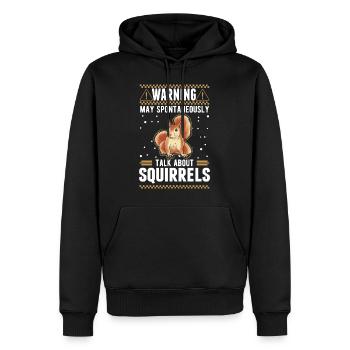 Avertissement Écureuil Gris Écureuil - Sweat à capuche Premium bio Homme - noir - Devant - Nico (187cm)