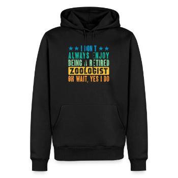 Zoologiste à la retraite Vintage Retirement Zookeeper - Sweat à capuche Premium bio Homme - noir - Devant - Nico (187cm)