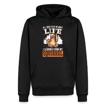 Cadeau Écureuil Gris Écureuil - Sweat à capuche Premium bio Homme - noir - Devant - Nico (187cm)