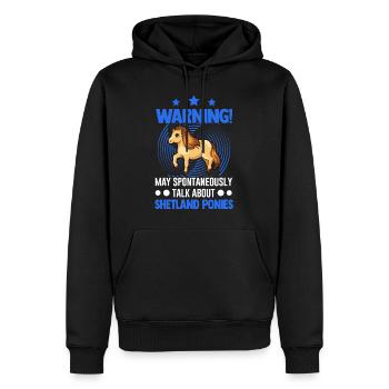 May spontaneously talk about Shetland Ponies - Männer Premium Bio Hoodie - Schwarz - Vorne - Nico (187cm)
