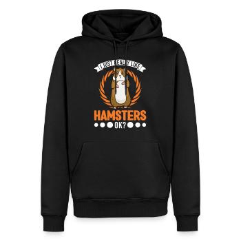 J’aime vraiment Hamsters Golden Hamster - Sweat à capuche Premium bio Homme - noir - Devant - Nico (187cm)