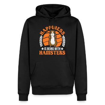 Hamster Glück Hamsterrad Goldhamster - Männer Premium Bio Hoodie - Schwarz - Vorne - Nico (187cm)