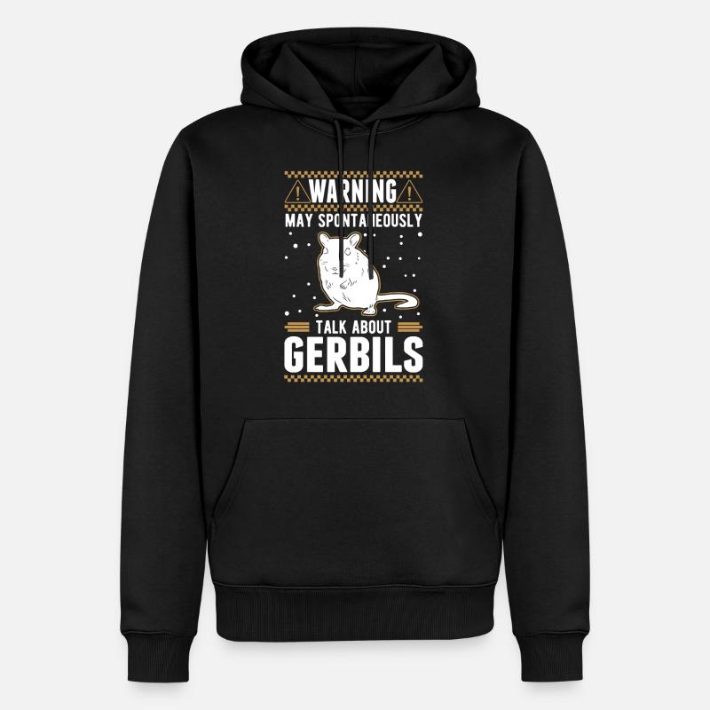 Avertissement Gerbille Gerbille Gerbille - Sweat à capuche Premium bio Homme - noir