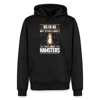 Warnung Hamster Hamsterrad Goldhamster - Männer Premium Bio Hoodie - Schwarz - Vorne - Nico (187cm)